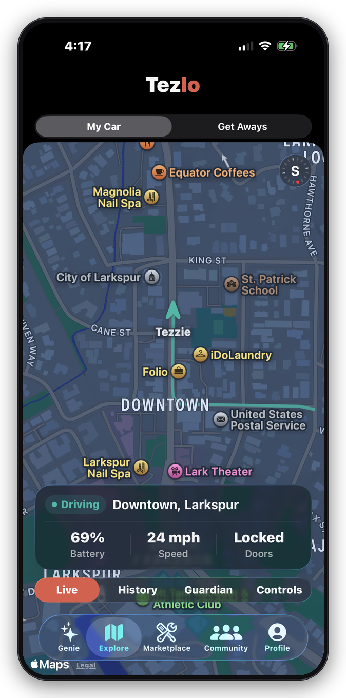 Live Drive map